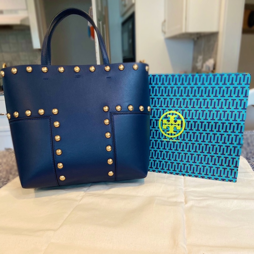 Tory Burch Studded Block-T Leather Bag